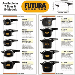 Hawkins Futura Inner Lid Pressure Cooker | 2 L | Hard Anodized | FP20