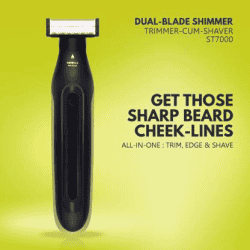 Havells ST 7000 Rechargeable Dual-Blade Shaver + Trimmer | Runtime: 60 min Trimmer for Men | Yellow
