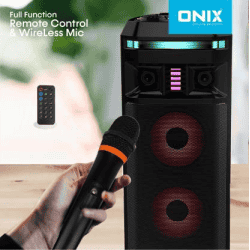 Onix Portable Party Speaker OPS 20 With Wireless Mic 20 W Bluetooth Speaker Mono Channel | Black