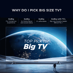 TCL 4K Ultra HD Smart QD Mini LED Google TV | 139 cm (55 inch) | Black | 55C755