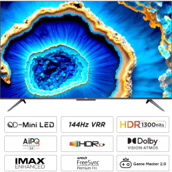 TCL 4K Ultra HD Smart QD Mini LED Google TV | 139 cm (55 inch) | Black | 55C755
