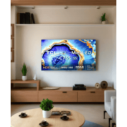 TCL 4K Ultra HD Smart QD Mini LED Google TV | 139 cm (55 inch) | Black | 55C755