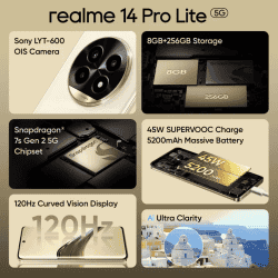realme 14 Pro Lite 5G | 8 GB | 128 GB | Glass Gold