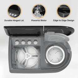 Whirlpool Semi Automatic Washing Machine | 9 Kg | 5 Star | Midnight Grey | 30312