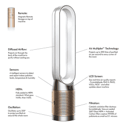 Dyson Purifier Cool Formaldehyde Air Purifier | White and Gold | TP09
