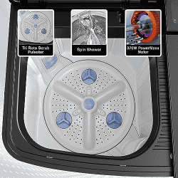 Godrej Semi Automatic Top Loading Washing Machine | 9 Kg | Crystal Grey | WSEDGE ULT 90 5.0 DB2M CSGR