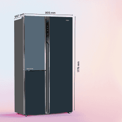 Haier Side by Side Refrigerator | 598L |  3-Star |  Expert Inverter | Grey Onyx Glass | HRT-683GOG-P
