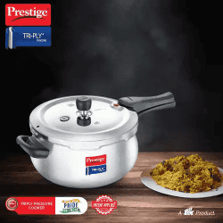 Prestige Svachh Triply Handi Outer Lid Induction Bottom Pressure Cooker | 3 L | 20706