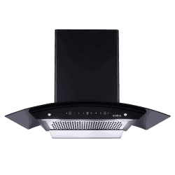 Elica WDFL 906 HAC LTW MS NERO Chimney | 1350 CMH | 90 cm | Auto Clean Curved Glass | Black