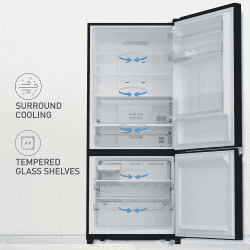Panasonic Double Door Bottom Mount Refrigerator | 357 L | 2 Star | Prime Convertible 6 Stage Smart Inverter Frost-Free | NR-BK418BGMN