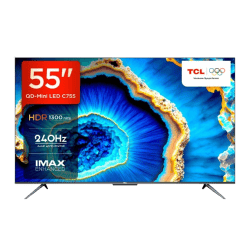 TCL 4K Ultra HD Smart QD Mini LED Google TV | 139 cm (55 inch) | Black | 55C755