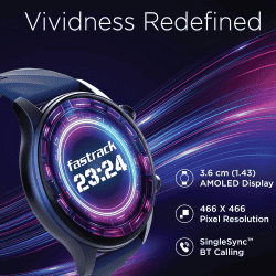 Fastrack Vivid Pro Smart Watch | Functional Crown | Black