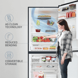 Panasonic Double Door Bottom Mount Refrigerator | 357 L | 2 Star | Prime Convertible 6 Stage Smart Inverter Frost-Free | NR-BK418BGMN