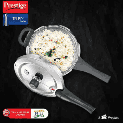Prestige Svachh Triply Handi Outer Lid Induction Bottom Pressure Cooker | 3 L | 20706