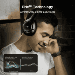 boAt Rockerz 551 ANC Pro Wireless Headphone | 42dB Hybrid Adaptive ANC | Dual Mics with ENx Tech | Cosmic Black