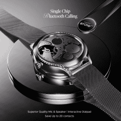 boAt enigma Gem Smartwatch | AMOLED Display | Single Chip BT Calling | Metallic Black