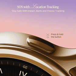 boAt Enigma Daze Smartwatch | Functional Crown, SOS with Location Tracking, Watch Face Studio | Metallic Gold