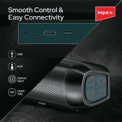 Impex Thunder Beat 3306 Soundbar with Subwoofer | 100W |  Bluetooth 5.3 | Wall Mountable | Black