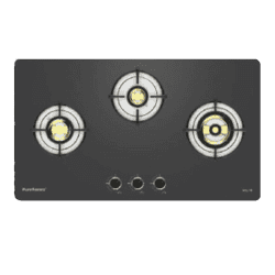 Pureflames Ray 70 Gas Hob | 3 Burners | Black
