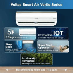 Voltas 125V Vertis Elite Gold Smart Air Inverter AC | 1 Ton | 5 star | White