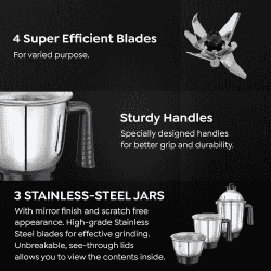 Prestige Prism Mixer Grinder | 750 Watts | 4 Jars