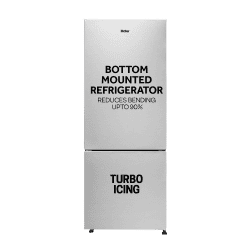 Haier Frost Free Double Door Refrigerator | 300 L | 2 Star | Brushline Silver | HRB-3502BS-P