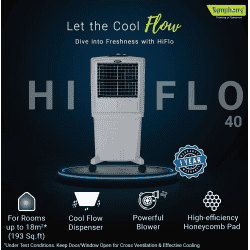 Symphony HiFlo 40 Personal Air Cooler | 40L | Light Grey