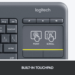 Logitech K400 Plus Wireless Touch Keyboard | Black