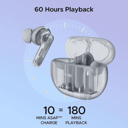 boAt Airdopes 191 ANC Bluetooth Ear Buds | Pellucid White