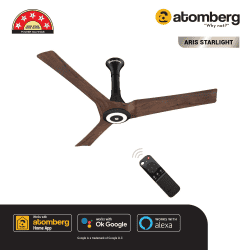 Atomberg Aris Starlight Ceiling Fan | 1200 mm | 3 Blade | BLDC Motor with Remote | Dark Teakwood