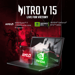 Acer Nitro V 15 Gaming Laptop | AMD Ryzen 7 7735HS | 16 GB | 512GB | ‎NVIDIA GeForce RTX 3050 6 GB | Obsidian Black | UN.QPFSI.00A