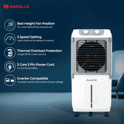 Havells Convertible Desert Air Cooler | 80 L | Grey