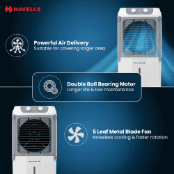 Havells Convertible Desert Air Cooler | 80 L | Grey