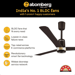 Atomberg Renesa Elite Ceiling Fan | 1200 mm | 3 Blade | BLDC Motor with Remote | Blaze Brown