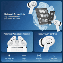 boAt Nirvana Iris Truly Wireless Ear Buds | Quartz White