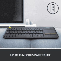 Logitech K400 Plus Wireless Touch Keyboard | Black