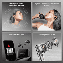 boAt Nirvana Ivy Wireless Earbuds | Gunmetal Black