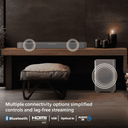 PHILIPS Bluetooth Soundbar | 240W | Dolby Digital Plus | 2.1 Channel | Dark Grey | TAB5309/94