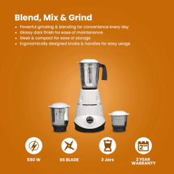 Blueberry KITCHMATE Mixer Grinder | 550 Watts | 3 Jar