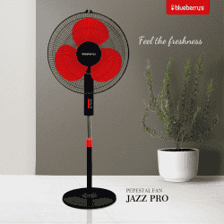 Blueberry JAZZ PRO High Speed Pedestal Fan | 55 Watts | 3 blade | Multi color