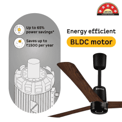 Atomberg Renesa Elite Smart Ceiling Fan | 1200 mm | BLDC with Remote Control & LED Indicators | Dark Walnut