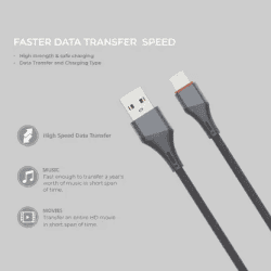 Salpido Usb To Lightning Cable | 30 W | Compatible with iPhone | Gray | SDC 136
