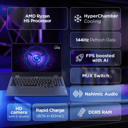 Lenovo LOQ Gaming Laptop | Ryzen 7  Core 8845HS  | 16 GB | 1 TB |  8 GB Graphics NVIDIA GeForce RTX 4060 | Luna Grey | 83DX000MIN