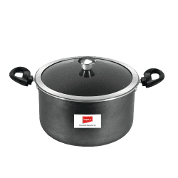 Impex Biryani Pot With RIB | 8 L | Non-Stick, Induction | Aluminium with Granite Coating | IBP8