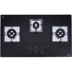 Elica FLEXI IND FB 375 DFS DX Glass Automatic Hob | 3 Burner | Black