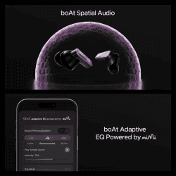 boAt Nirvana X TWS Earbuds | AI Noise Cancellation | IPX5 Water Resistant | Smoky Amethyst