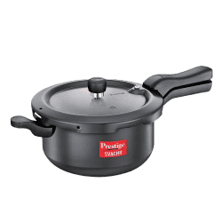 Prestige Svachh Hard Anodised Outer Lid Induction Bottom Pressure Pan | 5 L | Black
