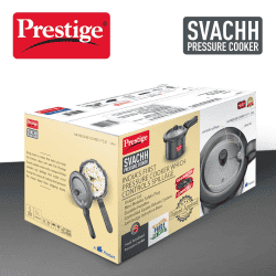 Prestige Svachh Hard Anodised Outer Lid Induction Bottom Pressure Pan | 5 L | Black