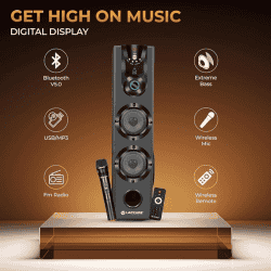 Lapcare Dhamaka Tower Speakers | 50W | Led Digital Display | Black