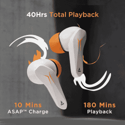 boAt Immortal 121 TWS in Ear Earbuds | 40H Playtime | White Sabre
